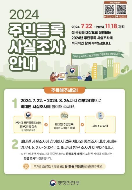 오산시, ‘2024년 주민등록 사실조사’ 실시