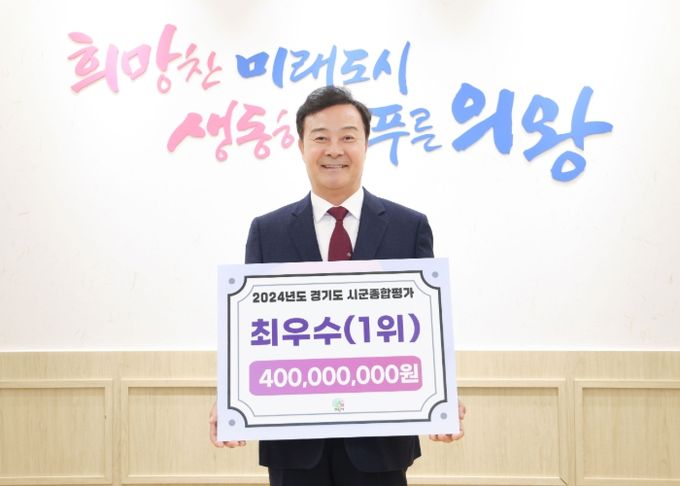 의왕시, 경기도 시군종합평가 1위... 재정 인센티브 4억 원 확보
