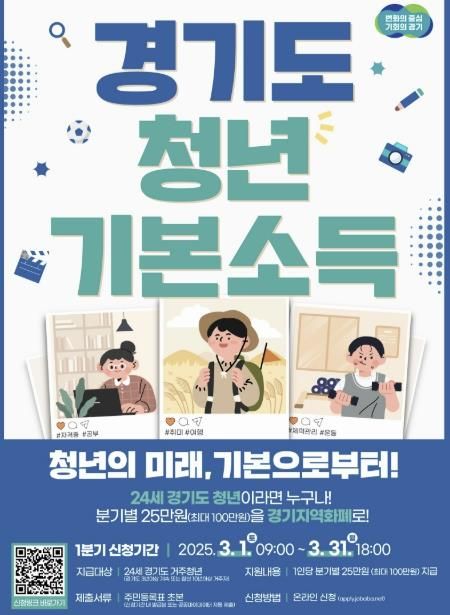 의왕시, 2025년 1분기 경기도 청년기본소득 접수 실시