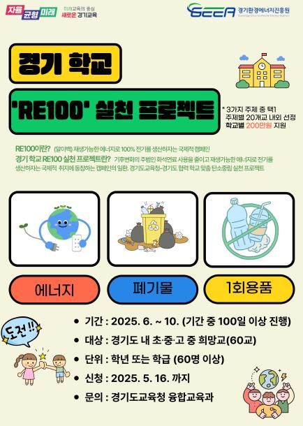 경기 ‘학교 RE100 실천 프로젝트’ 포스터